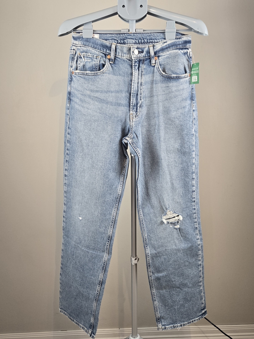 NWT GAP 90s Loose High Rise High Rise Straight Leg Jeans Waist 27 Blue